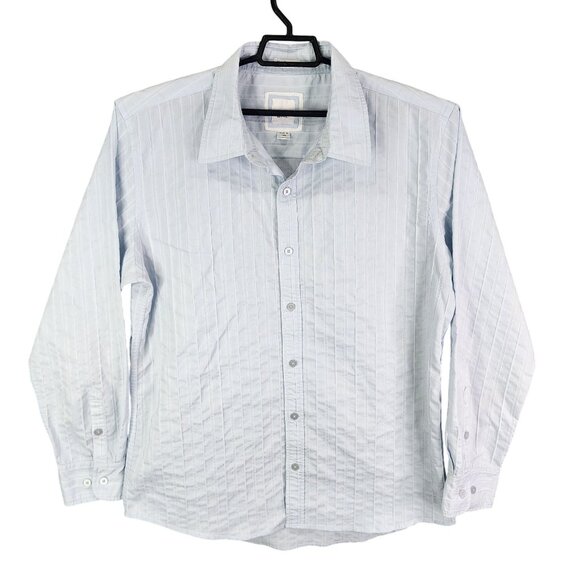 Mens Light Blue BKE Slim Fit Stretch Striped Shirt Button Down Long Sleeve XL - Picture 1 of 8